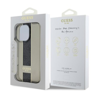 Guess IML Middle 4G Stripe Zadní Kryt pro iPhone 16 Pro Black