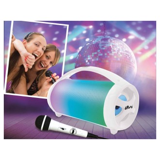 Přenosný reproduktor iParty Boombox s mikrofonem a světelnými efekty