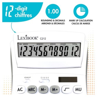 12místná kapesní kalkulačka s nastavitelným úhlem obrazovky