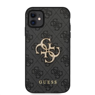 Guess PU 4G Metal Logo Zadní Kryt pro iPhone 11 Grey