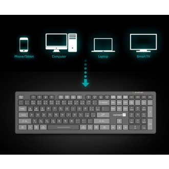 Connect IT MultiDevice bezdrátová klávesnice, CZ/SK - šedá