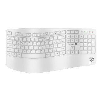 Connect IT For Health Ergonomická klávesnice ErgoOffice, CZ/SK - bílá