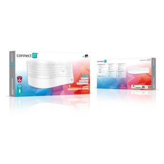 Connect IT For Health Ergonomická klávesnice ErgoOffice, CZ/SK - bílá