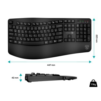 Connect IT For Health Ergonomická klávesnice ErgoOffice, CZ/SK - černá