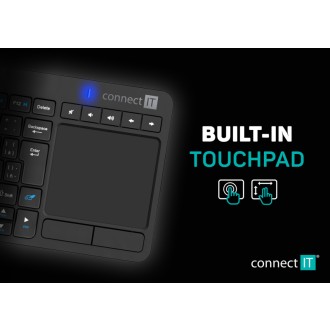 Connect IT Touch bezdrátová klávesnice s touch padem (+ baterie zdarma) - černá