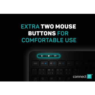 Connect IT Touch bezdrátová klávesnice s touch padem (+ baterie zdarma) - černá