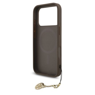 Guess 4G Charm MagSafe Zadní Kryt pro iPhone 17 Pro Tone on Tone – hnědá