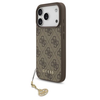 Guess 4G Charm MagSafe Zadní Kryt pro iPhone 17 Pro Tone on Tone – hnědá