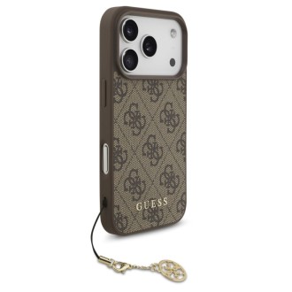 Guess 4G Charm MagSafe Zadní Kryt pro iPhone 17 Pro Tone on Tone – hnědá