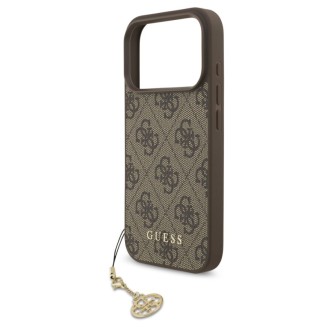 Guess 4G Charm MagSafe Zadní Kryt pro iPhone 17 Pro Tone on Tone – hnědá