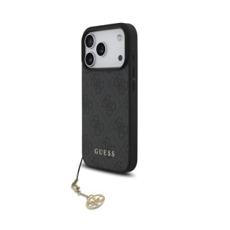 Guess 4G Charm MagSafe Zadní Kryt pro iPhone 17 Pro Tone on Tone – šedá