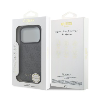 Guess 4G Charm MagSafe Zadní Kryt pro iPhone 17 Pro Tone on Tone – šedá
