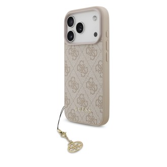 Guess 4G Charm MagSafe Zadní Kryt pro iPhone 17 Pro Tone on Tone – růžová