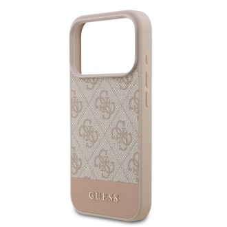 Guess PU 4G Stripe Zadní Kryt pro iPhone 17 Pro – růžová