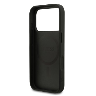 Guess PU Leather 4G Colored Ring MagSafe Zadní Kryt pro iPhone 17 Pro – černá