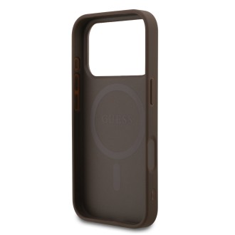 Guess PU Leather 4G Colored Ring MagSafe Zadní Kryt pro iPhone 17 Pro – hnědá