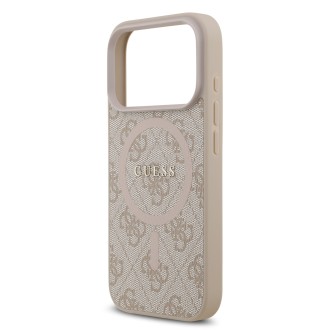 Guess PU Leather 4G Colored Ring MagSafe Zadní Kryt pro iPhone 17 Pro – růžová