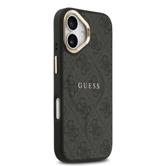 Guess PU Leather 4G Gold Frame MagSafe Zadní Kryt pro iPhone 17 – černá