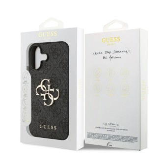 Guess PU 4G Metal Logo Zadní Kryt pro iPhone 17 – šedá