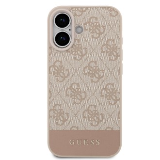 Guess PU 4G Stripe Zadní Kryt pro iPhone 17 – růžová