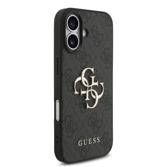 Guess PU 4G Metal Logo Strap Zadní Kryt pro iPhone 17 – černá