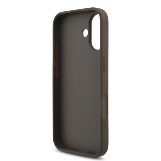 Guess PU 4G Metal Logo Strap Zadní Kryt pro iPhone 17 – hnědá