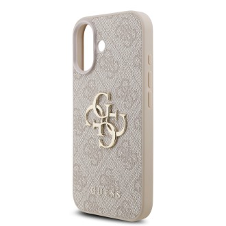 Guess PU 4G Metal Logo Strap Zadní Kryt pro iPhone 17 – růžová