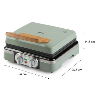 Vaflovač 4x7 s termostatem a časovačem - zelený - DOMO DO9279W