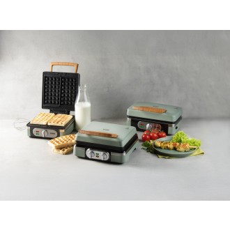 Vaflovač 4x7 s termostatem a časovačem - zelený - DOMO DO9279W