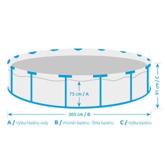 Bazén Florida 3,05x0,91 m se skimmerem - motiv TEAK