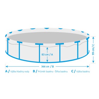 Bazén Florida 3,66x0,99 m se skimmerem- motiv TEAK