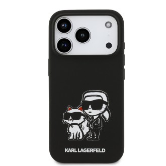 Karl Lagerfeld Liquid Silicone K&CH Sketch MagSafe zadní kryt pro iPhone 17 Pro – černá