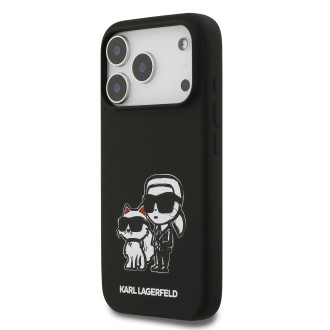 Karl Lagerfeld Liquid Silicone K&CH Sketch MagSafe zadní kryt pro iPhone 17 Pro – černá