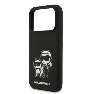 Karl Lagerfeld Liquid Silicone K&CH Sketch MagSafe zadní kryt pro iPhone 17 Pro – černá
