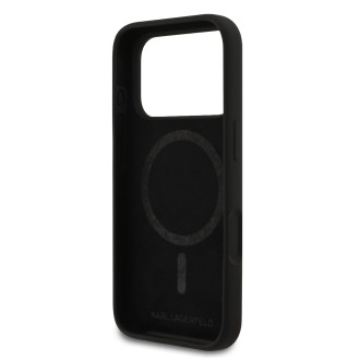 Karl Lagerfeld Liquid Silicone K&CH Sketch MagSafe zadní kryt pro iPhone 17 Pro – černá