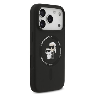 Karl Lagerfeld Liquid Silicone Karl and Choupette MagSafe zadní kryt pro iPhone 17 Pro – černá