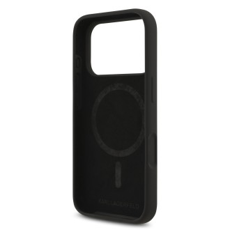 Karl Lagerfeld Liquid Silicone Karl and Choupette MagSafe zadní kryt pro iPhone 17 Pro – černá