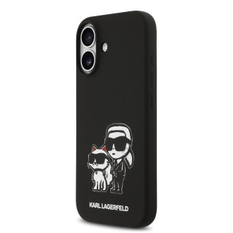 Karl Lagerfeld Liquid Silicone K&CH Sketch MagSafe zadní kryt pro iPhone 17 – černá