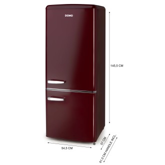 Retro lednice s mrazákem dole - bordó - DOMO DO91707R