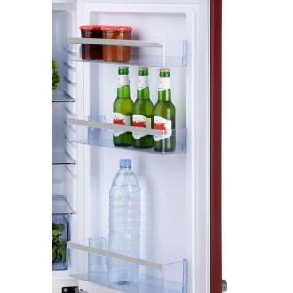 Retro lednice s mrazákem dole - bordó - DOMO DO91707R