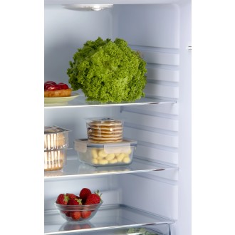 Retro lednice s mrazákem dole - bordó - DOMO DO91707R