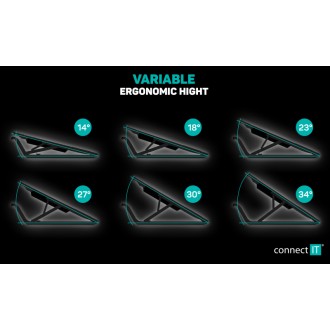 Connect IT FrostBlast chladicí podložka pod notebook s modrým podsvícením – černá