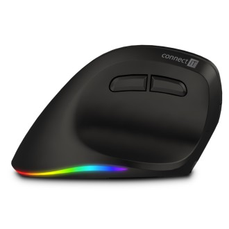 Connect IT For Health Cloudy Left bezdrátová vertikální myš pro leváky – černá