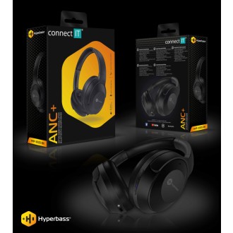 Connect IT Hyperbass ANC+ bezdrátová sluchátka s mikrofonem – černá
