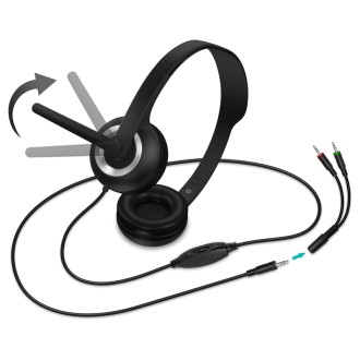 Connect IT Home&Office náhlavní sluchátka s mikrofonem – černá