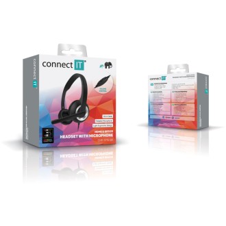 Connect IT Home&Office náhlavní sluchátka s mikrofonem – černá