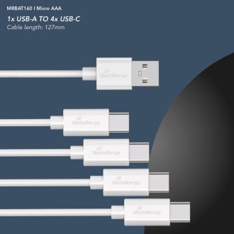 MediaRange nabíjecí USB-C Li-Ion baterie Micro AAA, 1,5V, 500 mAh – 4ks