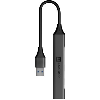 Connect IT USB-A hub (1x USB-A 3.0, 3x USB-A 2.0), externí - antracitová