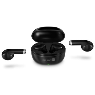 Connect IT True SonicBass bezdrátová sluchátka do uší s mikrofonem - černá