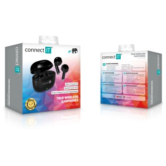 Connect IT True SonicBass bezdrátová sluchátka do uší s mikrofonem - černá